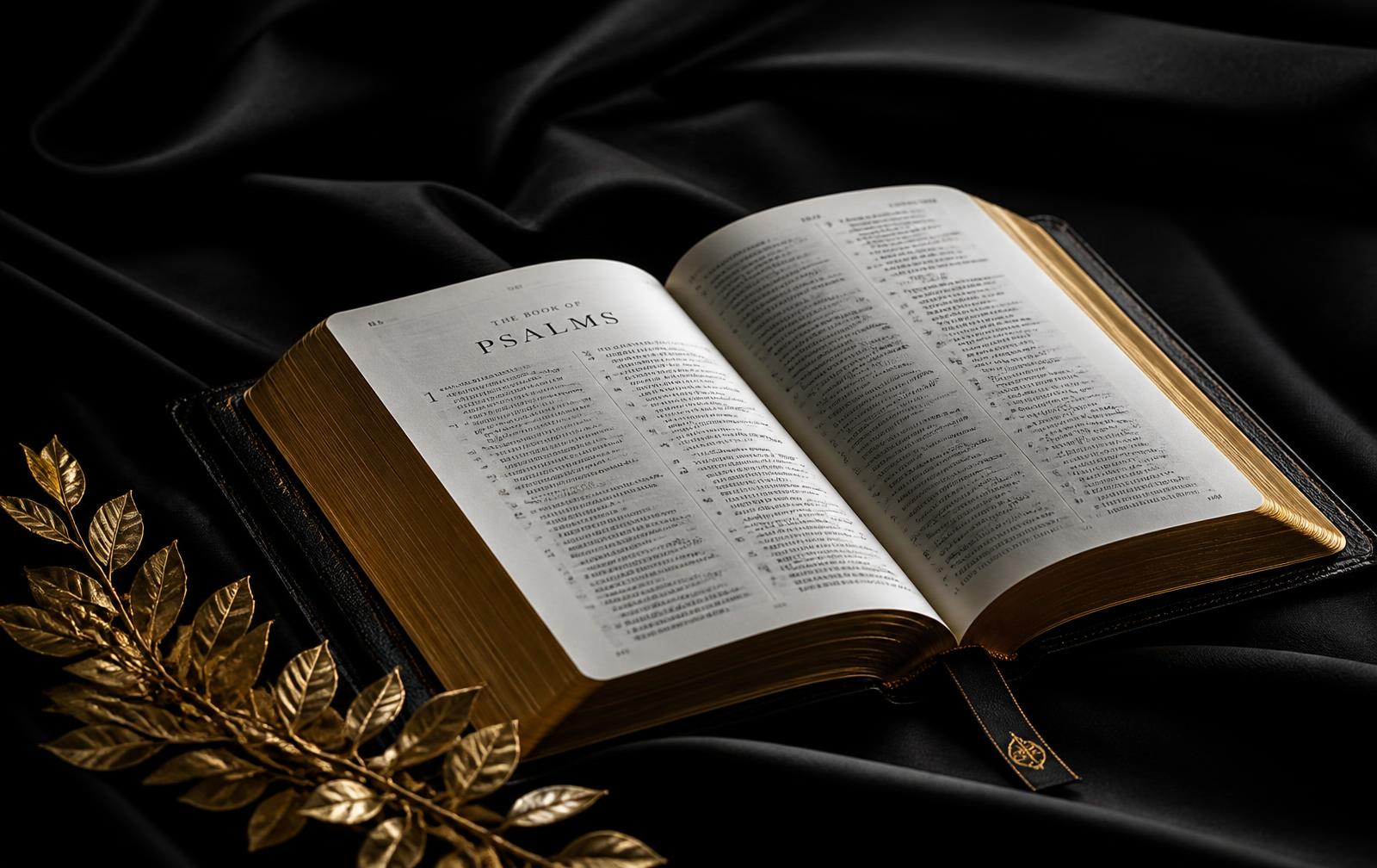 An open Bible resting in warm morning light